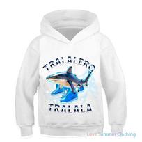 Tralalero Tralala Gothic Korean Style Hoodies Funny Italian Brainrot Y2k Sweatshirt Kids Casual Vintage Sweatwear Clothes 100