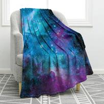 Galaktikos pledas Minkštas patogus violetinės spalvos rašto pledas sofai, kėdei, lovai, biurui Lengvas patvarus gimtadienio dovana pledas# 75X95CM pilka spalva