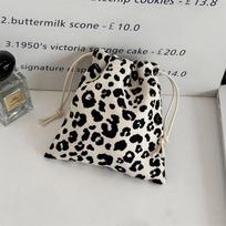 Raišteliu užtraukiamas maišelis Mielas leopardo rašto Rankinis mažas audinio maišelis Monetų dėklas Sankabos maišelis Moteriškas laikymo maišelis Dovanų maišelis Smulkių daiktų laikymas
