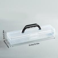 Clear Painting Brush Case with Handle Marker Pen Storage Holder Clear Storage Box  Students 30cm