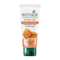 Valomasis gelis su medumi (100 ml), Medaus gelis raminantis ir maitinantis putojantis veido prausiklis, Biotique 8.875