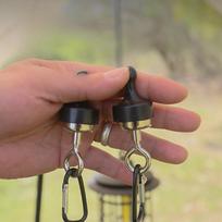 2 pcs Portable Magnetic Tent Hook with Carabiner, Strong Magnetic Hook Multipurpose Heavy Duty Magnet Hanger for Outdoor Camping Picnic Traveling 2pcs juoda