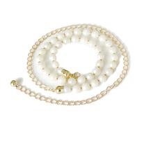 Naujas Elegant Pearl Moteriškas Grandininis Diržas Madingas Shell Metalinis Moteris Juosmens Diržai Ploni Liek Suknelė Ilgi Juosmuo Diržai Pokylių Vestuvės 115X2CM
