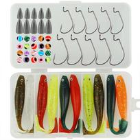 50 vnt./komplektas Žvejybos masalo jaukų rinkinys Žvejybos įrankių rinkinys su laikymo dėžute žuvies priedais 50 piece fishing set