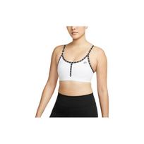 Nike Low Impact Support Padded Letter Sports Bra Women Underwear White DM0672-100 S