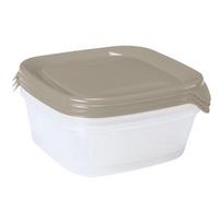 Maisto konteinerių rinkinys, 3 vnt., kvadratiniai, 3 x 0,8 l, „Fresh&Go“, smėlio spalvos