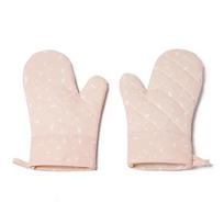 2pcs Microwave Glove Houshold Non-slip Cotton BBQ Oven Mitts Baking Gloves Heat Resistant Kitchen Potholders Silicone Oven Mitts rožinė