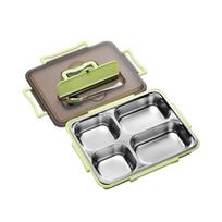 Leakproof Stainless Steel Lunch Box Microwavable Food Grade Insulated Lunch Box with Cutlery Multi-Grid Lunch Container