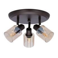 Lubų šviestuvas Candellux Agra 3x40W E14 gintarinis stiklo gaubtas