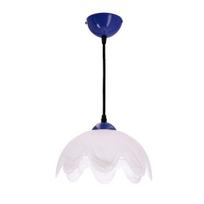 Pakabinamas šviestuvas Candellux Cornflower, mėlynas, su baltu gaubtu, 1xE27 60 W