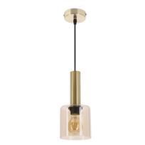 Pakabinamas šviestuvas Candellux Alberto gintaro stiklo gaubtas E27 40W
