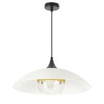 Pakabinamas šviestuvas Candellux Duetto stiklinis gaubtas baltas ir auksinis E27 40W