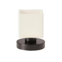 Stalinė lempa Candellux Cubetto juodas pagrindas, baltas stiklinis gaubtas, E27 40W