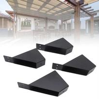 2pcs 45 Degree Angle Pergola Brackets Sturdy Construction Corner Support Heavy Duty Connector Load Capacity Powder Coated Steel Black