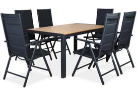 Lauko baldų komplektas SYDNEY, Dark grey/Teak