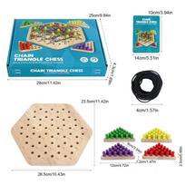 2-4 žaidėjai Geometrinis grandinėlės šachmatų galvosūkis Trikampis šachmatų stalo žaidimas Gumos juostos treniruotė Šeimos sąveika Mąstymą lavinantis žaislas