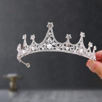 Vaikų karūna tiara Mažosios princesės karūna Gimtadienio galvos juosta Mergaitėms Kristaliniai plaukų aksesuarai Gimtadienio dovana