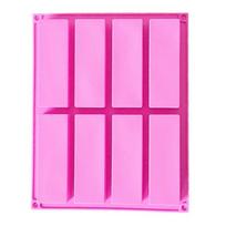 Easy To Clean 8 Cavity Silicone Baking Mold Rectangular Heat-resistant Energy Bar Maker Non-stick BPA Free Chocolate Mold Soap rožinė