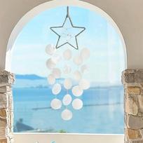Hanging Shell Moon Wind Chimes Natural Shell With crisp ringtones Dream Catchers Circle Shell Home Decoration Shell Pendant