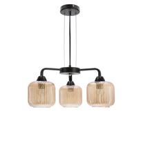 Pakabinamas šviestuvas Candellux Campana 3xE27 su gintaro spalvos stikliniais gaubtais