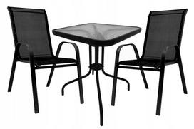 Lauko baldų komplektas Bergama Square, 60x60 cm, 2+1, Black