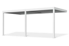 Pavėsinė Pergola ELEGANCE WALL AUTOMATIC 3x6 su LED, White, montuojama prie sienos