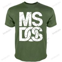 MS DOS T Shirt - retro computer, logo new arrived cotton Unisex t-shirt cool hip-hop o-neck casual tshirt bigger size HOMME 3XL white