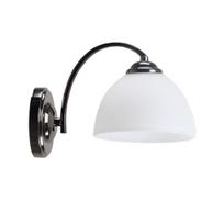 Sieninė lempa Candellux Gracja juodas perlas 1x40W E27 balto stiklo gaubtas