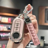 Mergaitiška raktų pakabuko apsauga su raktų grandinėle Fiat 500 raktui, Boyue Bravo Iveco Olsen automobilio rakto nuotolinio valdymo apsauginis dėklas, Rožinė rožinė