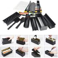 10pcs/set Sushi Making Kit Plastic Japanese Cuisine Maker Tool with Rice Roll Mold Fork Spatula Tools Black for Cooking Picnics CHINA