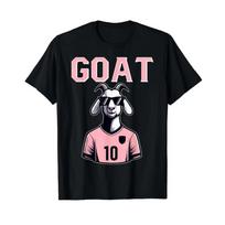 GOAT 10 Marškinėliams Vyrams Moterims Vaikams Juokingi Futbolo Marškinėliai S juoda