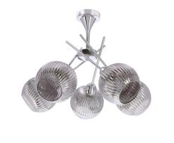 Lubų lempa Candellux Cesar sidabrinė 5xE27 stikliniai gaubtai