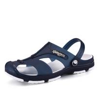 2024 Summer Men's Slippers 5 Slip-On Garden Shoes Breathable Man Sandals Plus Size Male Beach Shoes Flip Flops Quick Dry 38
