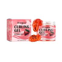 Strawberry Curl Defining Gel Strong Hold Styling Product For Curly Wavy Hair Long Lasting Volumizing Nourishing Wash Free 120g