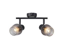 Lubų lempa Candellux Mitura juoda 2xE27 dūminto stiklo