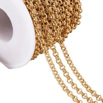 Sturdy Copper O Ring Chain With Intricate Embossing For DIY Jewelry Designers And Craft Enthusiasts auksas