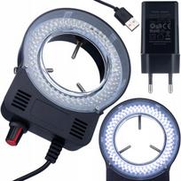 Apšvietimas MicroBright 144 LED USB RingLight – Reguliuojamas ryškumas 0–10 W, Tinka 30–65 mm mikroskopams