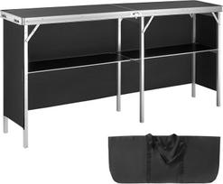 Prekybos stalas 198 x 38,5 x 88 cm, sulankstomas su krepšiu.