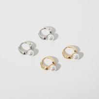Solid 14k Gold Plated Aros Mujer Oreja Drop Earrings Silver 925 Jewelry 14k Gold Pearl Gemstone Orecchini Females Jewellry Box sidabras