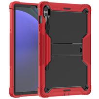 Prabangus planšetinis kompiuteris, skirtas Samsung Galaxy Tab S9/S8/S7 Plus S7FE 12,4 colio dėklas, skirtas Tab S8 S9 Ultra 14,6 colio silikoninis + kompiuterio oro pagalvės smūgiams atsparus apsauginis dangtelis Tab S7Plus 12.4 2020 raudona