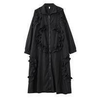 Xitao Fashion Casual Vienspalvis Temperamentas Moteriška tranšėja ZYY1054 One Size juoda