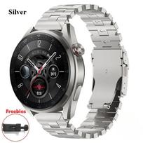 22mm titano apyrankė Huawei Watch4 Pro prabangi apyrankė Huawei GT3 46mm Ultimate skirta Samsung Watch Gear S3 45mm metalinis dirželis Universal width 22mm sidabras