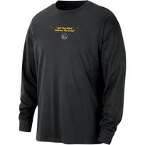 Nike X NBA Bendradarbiavimas Golden State Warriors Aikštės krašto Laisvo kirpimo apvalios apykaklės Kasdienis ilgomis rankovėmis T-shirt Vyriški Viršutiniai drabužiai Juoda HQ0673-010 S
