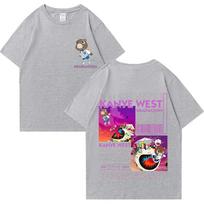 Summer kanye west letter pattern men's T-shirt 100% cotton loose y2k casual men's clothes breathable and versatile S