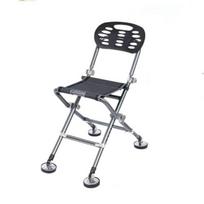 Outdoor fishing chair: all-terrain, foldable, multi-functional, platform fishing chair, portable, height-adjustable fishing seat tamsiai pilka spalva