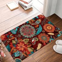 Bohemian Style Printed Non-Slip Waterproof Doormat Easy Clean Entrance Floor Mat Home Decor Durable Retro Classic and Beautiful 40x60cm