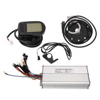 36V 48V 1500W Elektrinio dviračio konversijos rinkinys 35A Sinusinės bangos valdiklis su šviesos laidu LCD5 skydelis nykščio akceleratorius