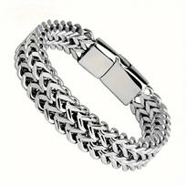 Men's Stainless Steel  Link Chain Miami Cuban Bracelets for Male Boys Gifts Jewelry, Length 21cm 21cm sidabras