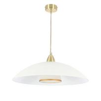 Pakabinamas šviestuvas Candellux Duetto satininio aukso stiklinis gaubtas E27 40W