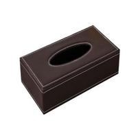 Household Desktop Faux Leather Solid Color Tissue Paper Napkin Storage Box Case Large juoda